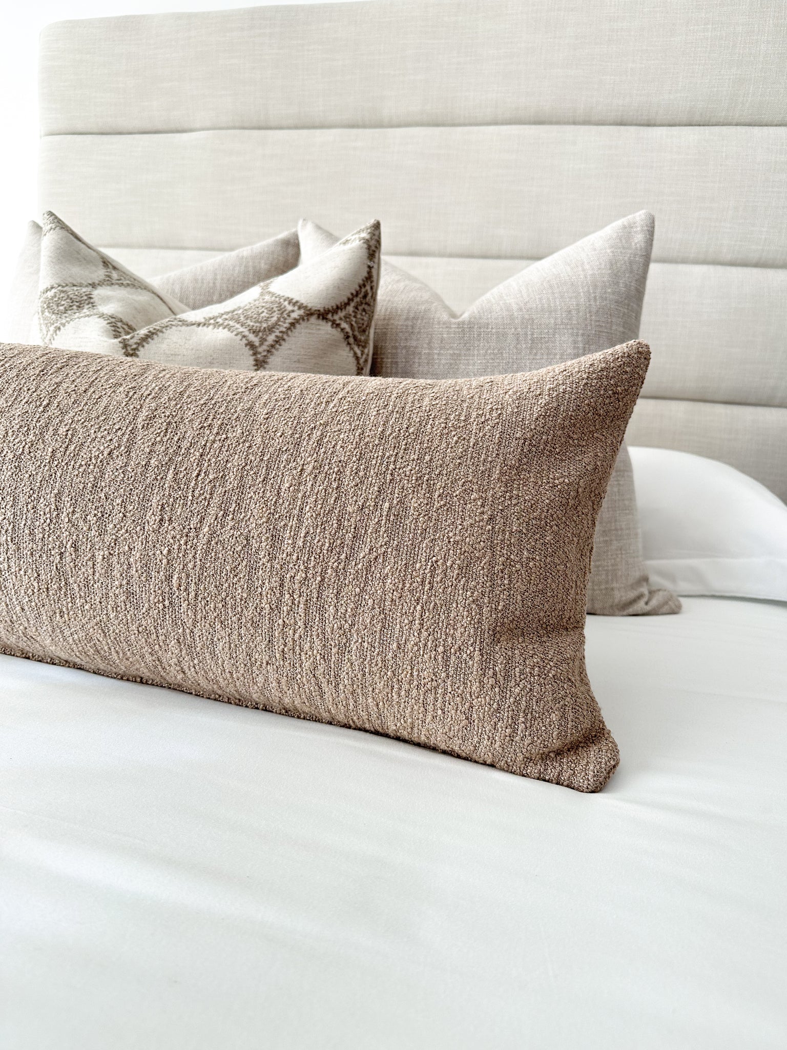 Textured Taupe Pillow Cover (ON THE SHELF)