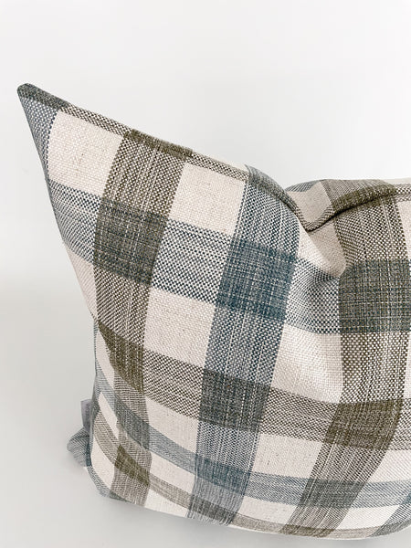 Blue & Green Plaid Pillow Cover