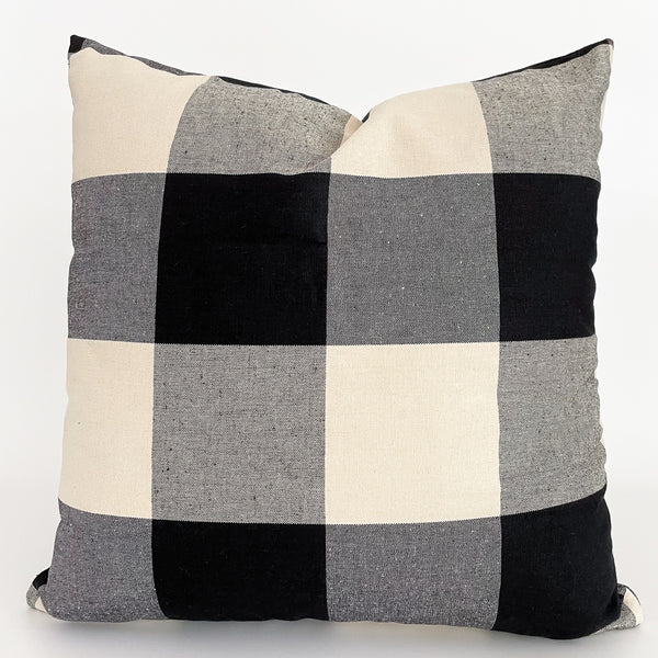 Black Buffalo Plaid Pillow Cover (ON THE SHELF)