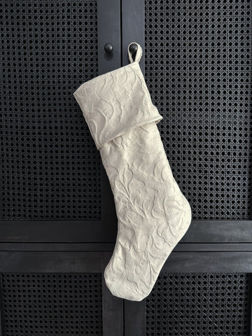 Embossed Neutral Holiday Stocking NLS.XV