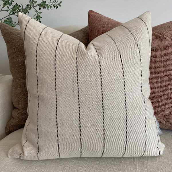 Antique Stripe | Brown Pillow Cover