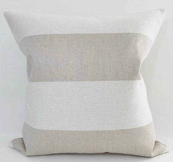 #Modernfarmhouse, #FarmhousePillow, Cabana Stripe Pillow, Neutral Striped Pillow Cover