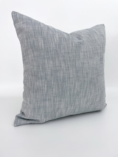Textured Blue Woven Pillow Cover