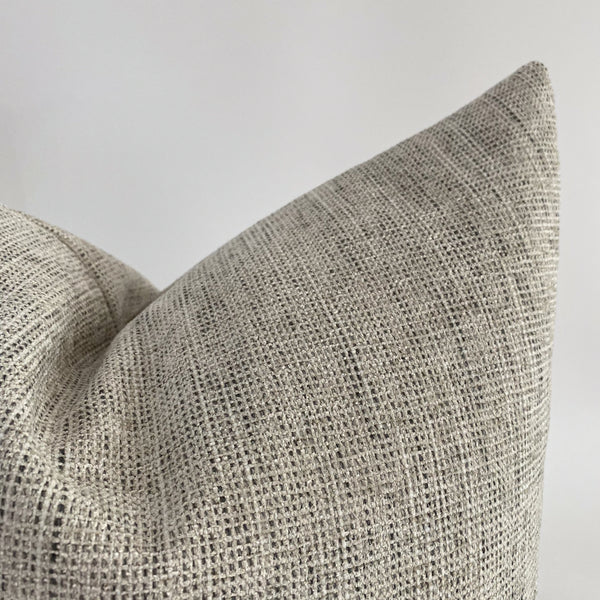 Solid Gray Pillow, Textured Gray Pillow, Designer Pillows, Hackner Home, Neutral pillow covers, How to layer pillows, How to style pillow patterns