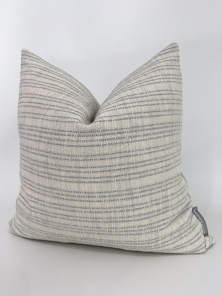 Boho Woven Stripe  Pale Blue Pillow Cover