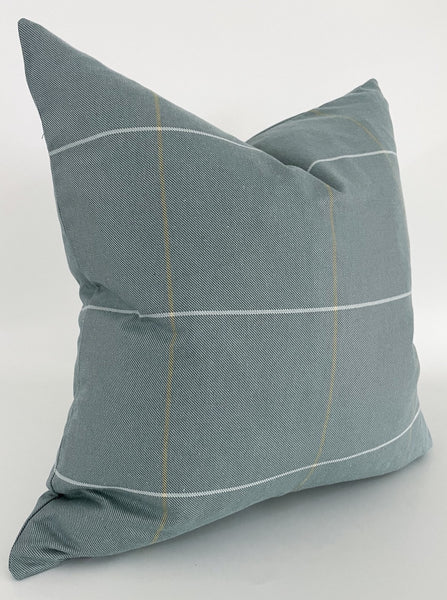 Green Plaid Pillow, Plaid Pillow Cover, Decorative Pillow Cover, Hackner Home, Handmade Pillow Shop, Windowpane Pillow, Green Pillow