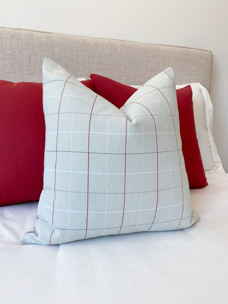 Blue & Red Plaid Pillow Cover