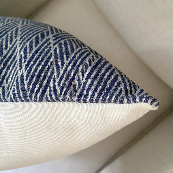 Basketweave Blue Pillow Cover (ON THE SHELF)