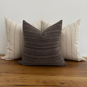 Coffee & Stripes Pillow Cover Set,  Pillow Cover set, Pillow Cover Set for bed, Bed Pillow Covers, Decorative Pillows for the Bed, Hackner Home,  Designer pillows, Handmade Pillows, Curated Pillow Covers, California Style Pillow Covers, Textured Pillows, Linen Pillows, Striped Pillows, Boho Pillows, Bed Pillow Sets, Brown Pillow Covers, Fall Pillows, Fall decor pillows