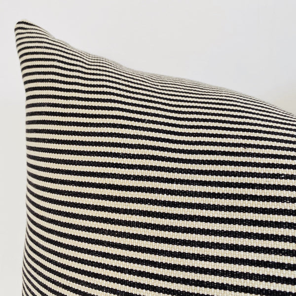 Black Pin Stripe Pillow Cover