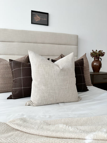 Distressed Natural Woven Pillow Cover (ON THE SHELF)