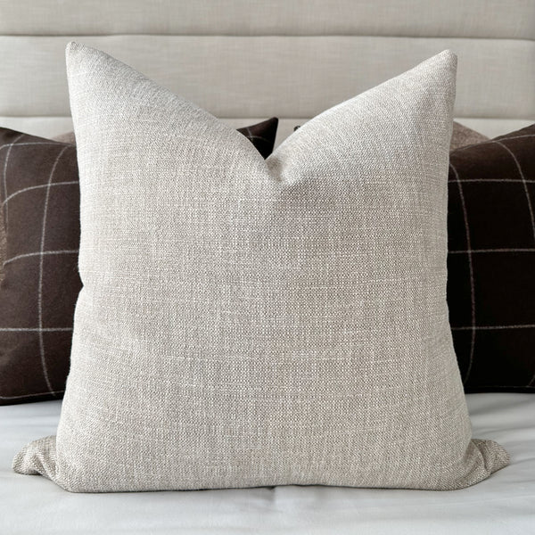 Distressed Natural Woven Pillow Cover (ON THE SHELF)