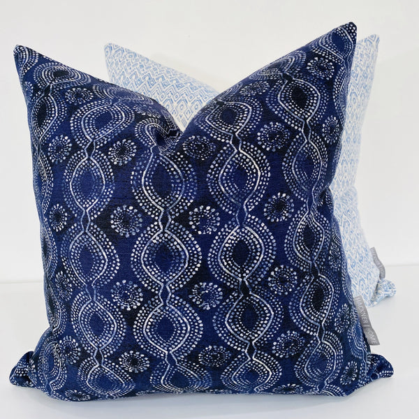 Indigo Pillow Cover, Indian Stamped Pillows, Indigo Blue Pillow, Blue Pillow Cover, Blue Boho Pillow Cover, Hackner Home Pillows, Decorative Pillows, Designer Pillow Covers