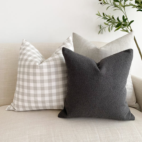 Check French Gray Pillow Cover