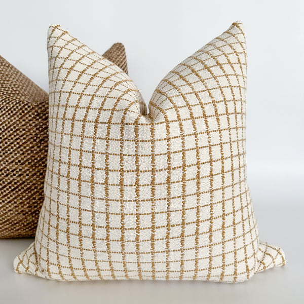 Square Dance | Wheat Pillow Cover