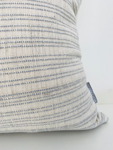 Boho Woven Stripe |  Pale Blue Pillow Cover