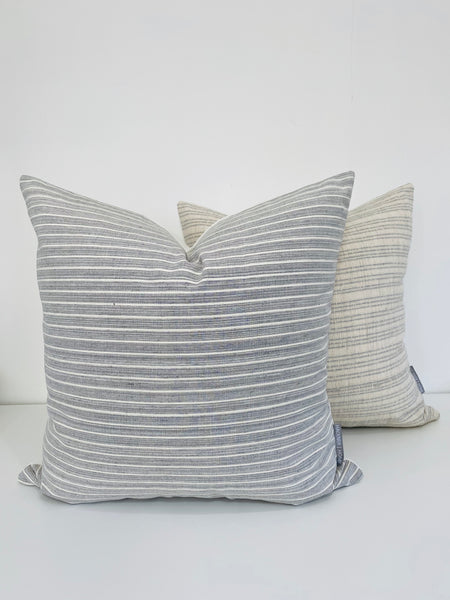 Stormy Gray Blue Pillow Cover, Decorative Pillow Cover, Moody Blue Pillow, Designer Pillow, Striped Pillow, Hackner Home, Gray Pillow Covers, Gray Pillows, Striped Gray Pillow, Grey Pillows, Curated Pillows