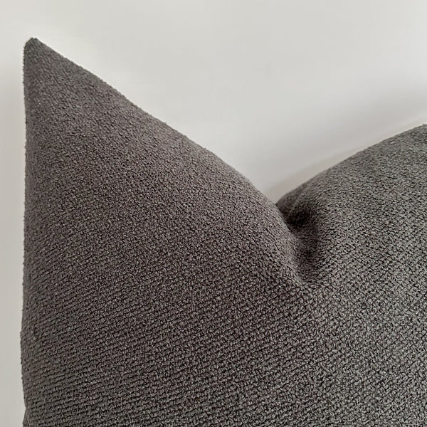 Graphite Gray Textured Pillow Cover
