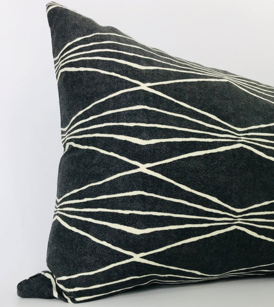 Mud Cloth | Charcoal Linen Pillow Cover