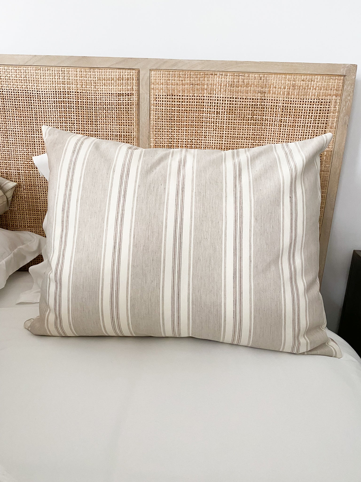 Vanilla Latte Stripes Pillow Cover