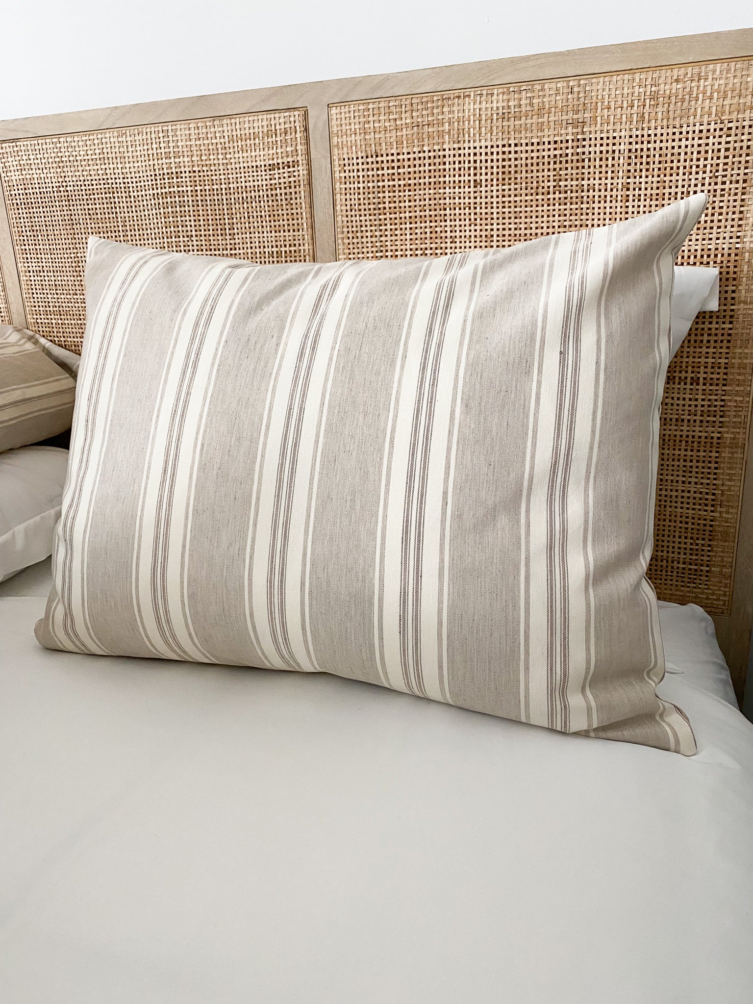Vanilla Latte Stripes Pillow Cover