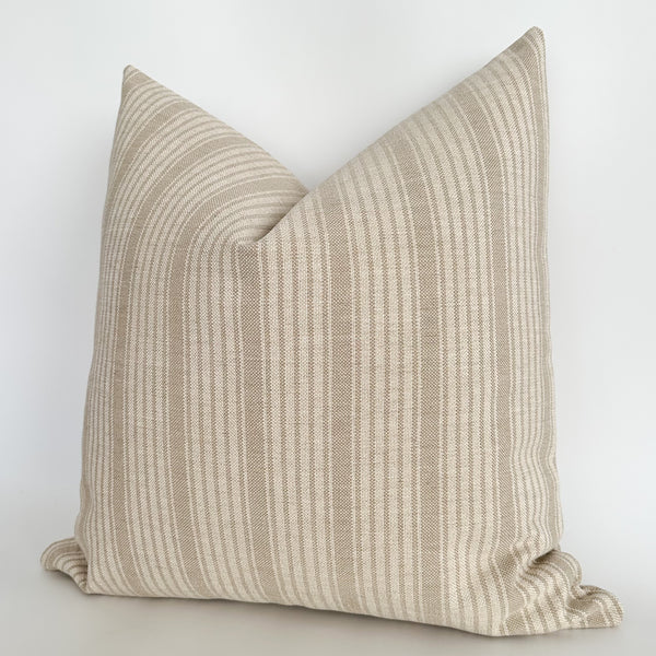 Chai Stripe Brown Pillow Cover