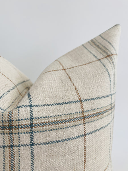 Plaid Pillow Cover, Decorative Plaid Pillow, Autumn Pillows, Plaid Pillows, Fall Pillows, Designer Pillows, Hackner Home, Handmade Pillows, Linen Plaid Pillows, Creamy Plaid Pillows, Neutral Plaid Pillows, Windowpane Pillows, Christmas Pillows