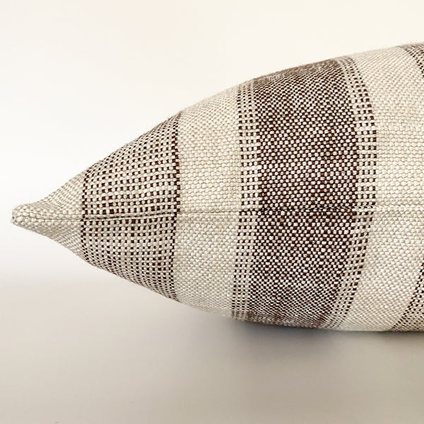 Vintage Stripe Brown Pillow Cover (ON THE SHELF)