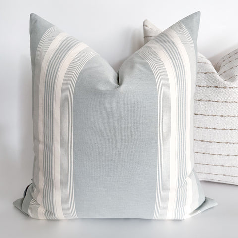 French Laundry Stripe | Pale Blue Pillow Cover (ON THE SHELF)