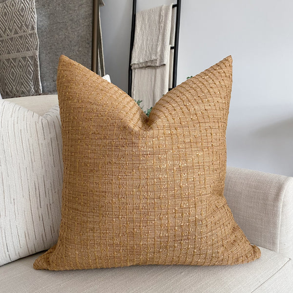 throw pillow, wheat color pillow cover, Textured Brown Pillow Cover, HACKNER HOME Pillows, Designer Pillow Covers, High End Pillows, Handmade in USA Pillow Shop