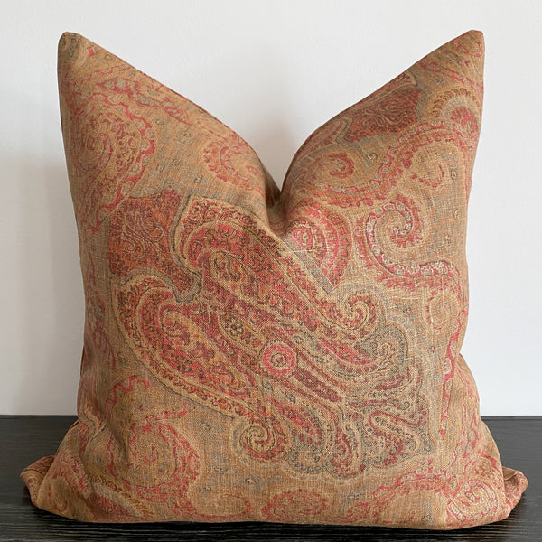 Paisley Red Pillow Cover (ON THE SHELF)