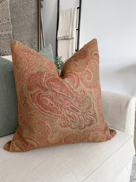 Paisley Red Pillow Cover (ON THE SHELF)