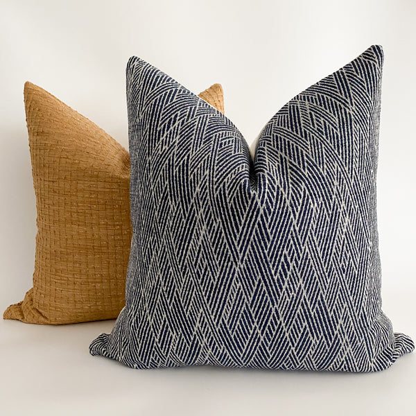 Basketweave Blue Pillow Cover (ON THE SHELF)