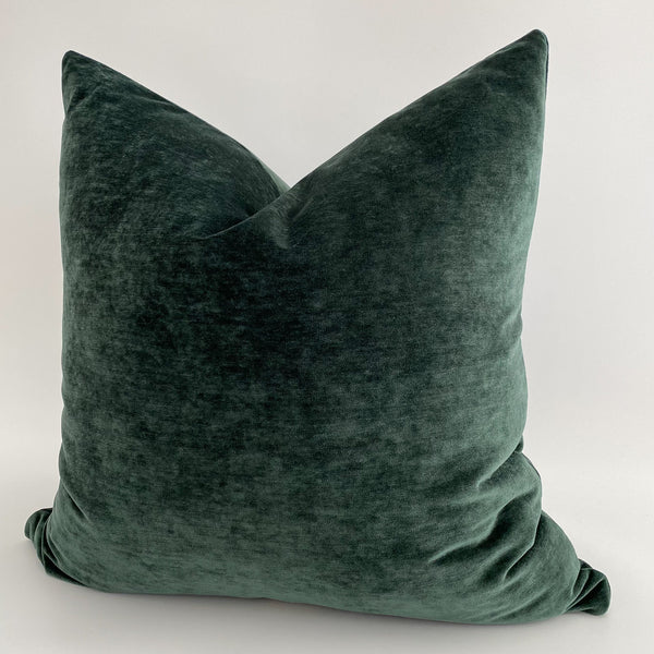 Juniper Green Pillow, Green Pillow Cover, Solid Green Pillow, Green Velvet Pillow, Throw Pillow, Green Throw Pillow, Hackner Home, Velvet Pillow Covers, High End Pillows, Handmade in USA Pillows, Pillow Shop in USA