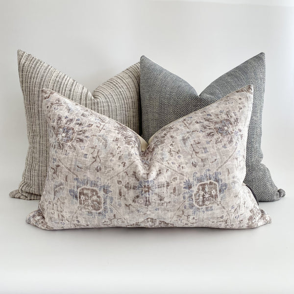 Floral Gray Pillow Cover, Velvet pillow cover, Hackner Home, Designer Pillows, High End Pillows, Throw Pillows, Decorative Pillow Covers, Pillow Shop  Edit alt text