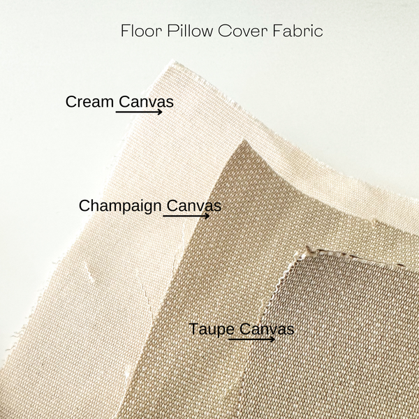 Taupe Canvas Floor Pillow Cover