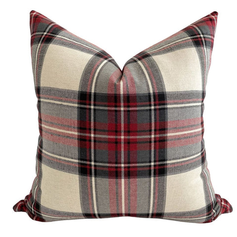 Christmas Throw Pillow, Red Plaid Pillows, Red Throw Pillows, Hackner Home, Decorative Pillows, Christmas Pillows, Red Plaid Pillows, Holiday Pillows, Christmas Decor