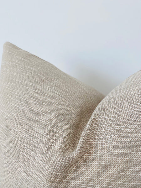 Textured Linen Pillow Cover, Linen Pillows, High End Pillows, Designer Pillows, Neutral Pillows, Minimal Style Pillow Cover, Decorative Pillow Cover, Hackner Home, Hackner Home Pillows, Light Tan Pillow, textured pillows