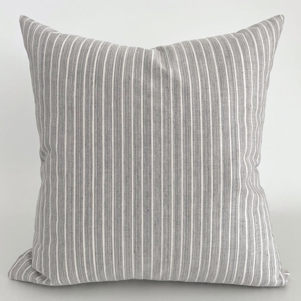 Gray Pillow Cover, Grey Striped Pillow, Grey Pillows, Hackner Home, Designer Pillows, How to Style pillow patterns, How to group pillows, Neutral Pillows, Decorative Pillow Covers