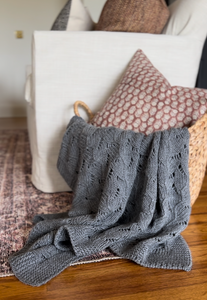 Graphite Gray Knitted Throw Blanket