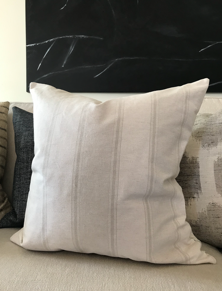 Cream Pillows, Neutral Pillows, White Pillows, White and Gray Pillow, Decorative Pillows, Designer Pillows, Modern Pillows, Modern Farmhouse Pillow, Striped Pillow Cover, Decorative Pillow Cover, Hackner Home