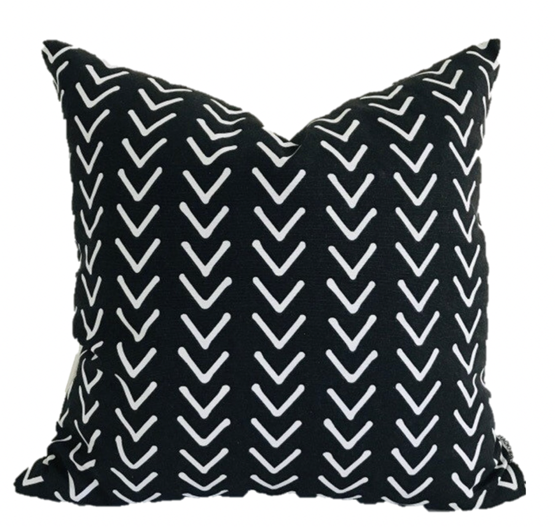Boho Arrows Black Pillow Cover