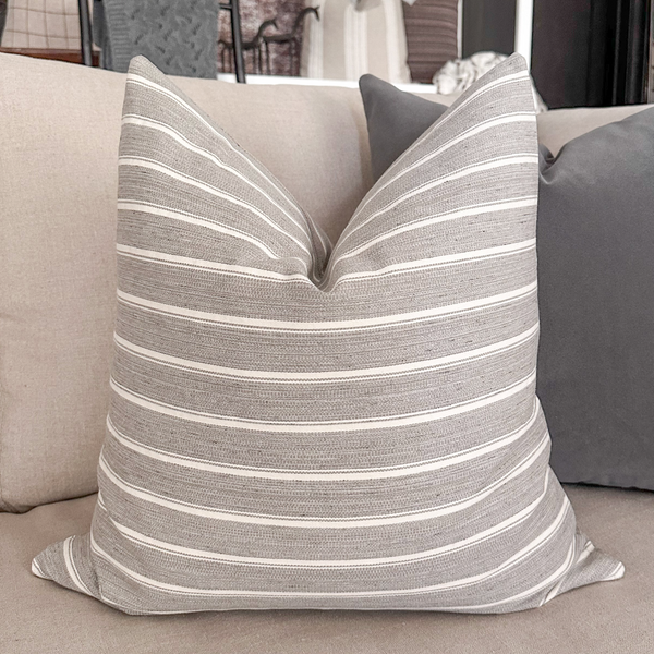 Caladan Stripes Gray Pillow Cover (ON THE SHELF)