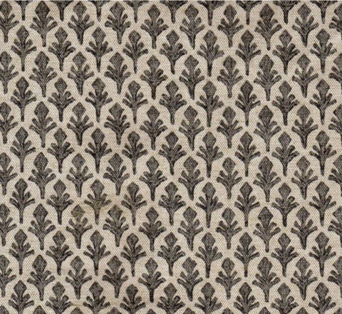 Floral Leaf Charcoal Fabric by the Yard