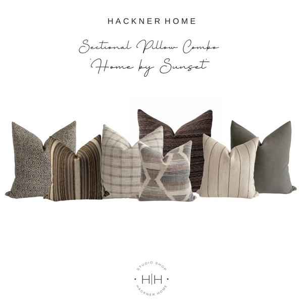 Sectional Pillow Combo 'Home by Sunset'