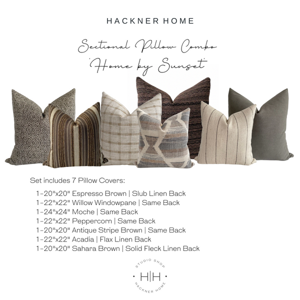 Sectional Pillow Combo 'Home by Sunset'