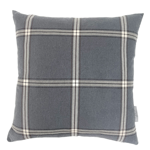 Slate Plaid Windowpane Pillow Cover