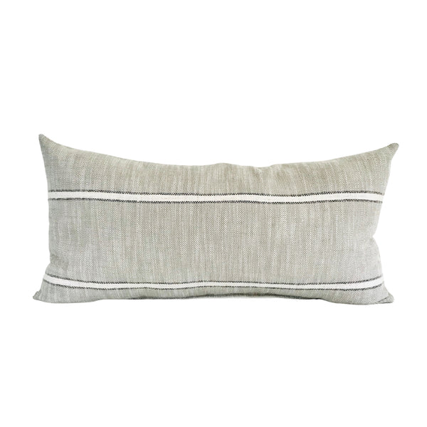 Decorative Lumbar Pillow Cover, Moody Pillow Covers, Designer Pillows, Decorative Pillow Covers, Hackner Home, Up Scale Pillows, Weathered Stripe Pillow, Gray Pillows, Moody Pillows, Moody Decor, Vintage Inspired Pillows, Striped Pillows,  Modern Farmhouse Pillows, Boho Farmhouse Pillows