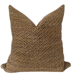 Deep Weave Brown Pillow Cover