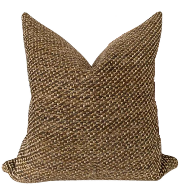 Deep Weave Brown Pillow Cover